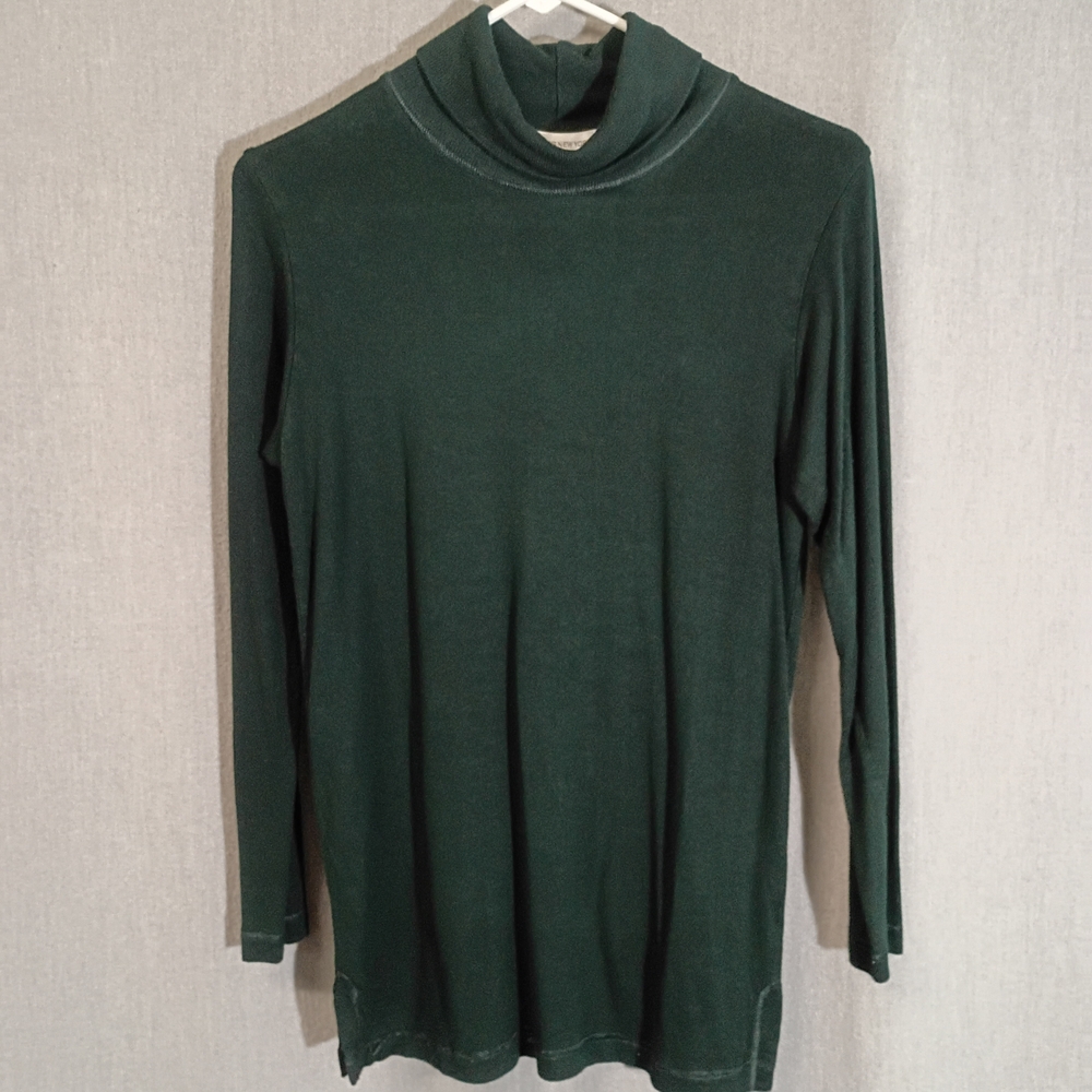Jones New York Sport Petite Size S Forest Green Knit Long Sleeve Turtleneck